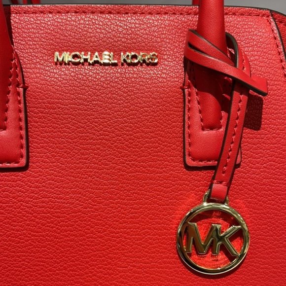 Michael Kors Avril Small Leather Top-Zip Satchel Color Flame - Picture 7 of 16